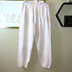 PrettyLittleThing Dusty Pink Tie Dye Joggers